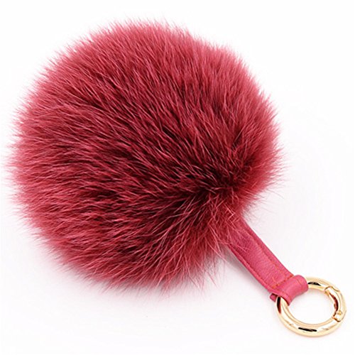 Dikoaina large faux fur pom pom keychain bag charm fluf…