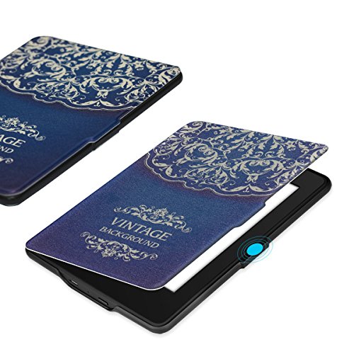 Kindle Paperwhite Flip Case, iThrough E-reader Protective Colorful Case Cover With Auto Wake/Sleep Smart,Fits All 2012, 2013, 2015 and 2016 Versions Amazon Kindle Paperwhite(Flower) - Thumbnail 3