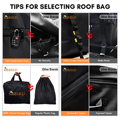 image for KING BIRD 100% Waterproof Roof Bag with External Non-Slip Mats, 20 Cub