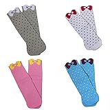 Rambutan Girls Bow Seamless Bamboo Socks Collection US 13-3