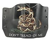 Don't Tread On Me Black Kydex OWB holsters for more than 125 different handguns. Left & Right versions plus Speed Clips available.