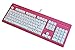 vitalASC 104-Key Large Print USB Wired 7ft, Spill-Resistant, Hot Pink and White, Durable Keyboard for Laptop, Mac, TV, and Computer (Pink)