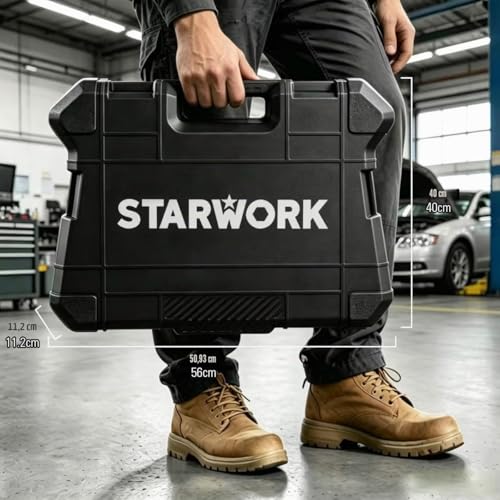 STARWORK True Mechanic 153 Piece Master Impact Socket Set (1/4", 3/8" and 1/2" Drives), Professional, SAE/Metric