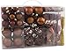 BRUBAKER 101 Pack Assorted Christmas Ball Ornaments - Shatterproof - with Green Pickle and Tree Topper - Designed in Germany - Brown