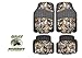Surreal Camouflage 5 Piece Car Truck Floor Mat Set & Camo- Universal All Weather Waterproof with Forest Pattern Black Color + FREE WASH MITT