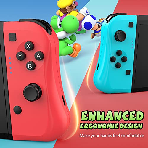 Manette sans Fil pour Switch, Manette pour Switch Pro/Switch Lite, Lot de 2 sans fil Bluetooth/Turbo double vibration/Manette de jeu programmable