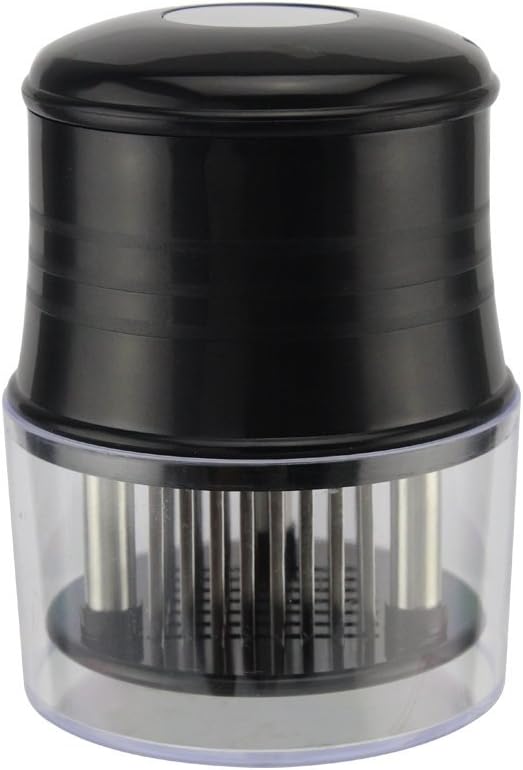 MaxyLife Professional Meat Steak Tenderizer, 56 Stainless Razor-sharp Steel Blades with Safety Lock and a Cleaning Brush (Black)