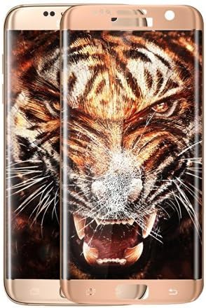 Samsung Galaxy S7 Edge Tempered Glass,3D Color HD Clear Anti-Scratch Anti-Fingerprint Waterproof Full Edge Cover No Cap Glass Screen Screen Protector Film for Samsung S7 Edge 5.5' inch(gold)
