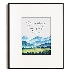 Psalm 23:3 Religious Quotes Wall Art