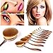 10pcs Professional Oval Brush Set NESTLING Multipurpose Toothbrush Makeup Brushes Set Super Nice Rose Gold