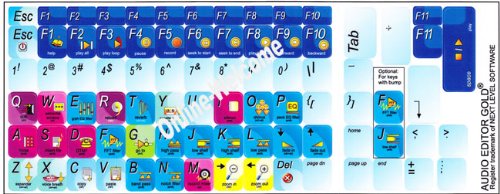 AUDIO EDITOR GOLD KEYBOARD STICKER next level software