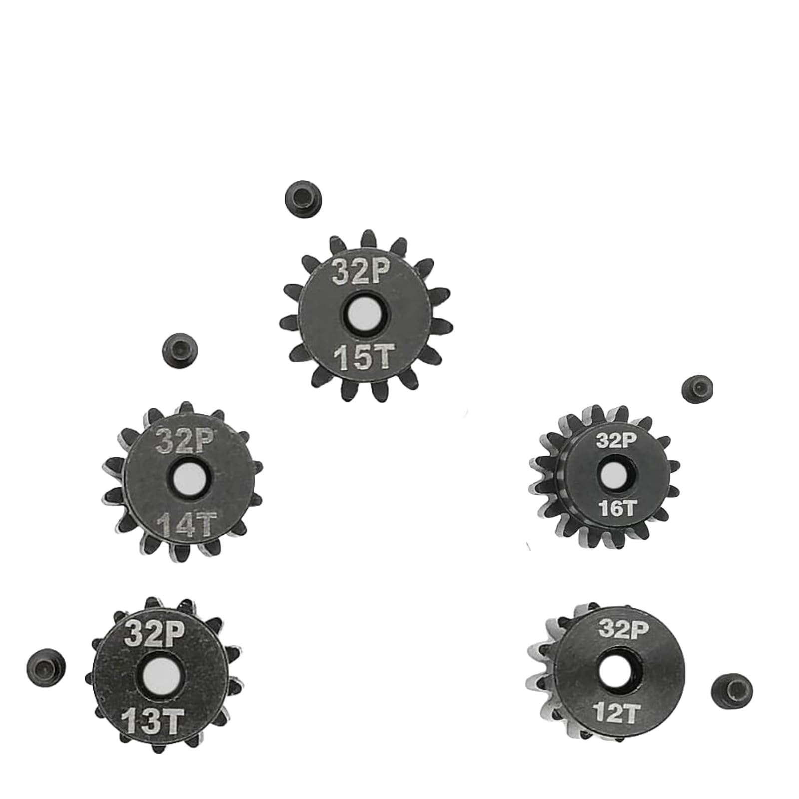 Photo 1 of ADORLY 32P Steel Pinion Gear Set 1/8 inch Hole 12T 13T 14T 15T 16T with Hex Key for Traxxas Slash 2WD Hoss Rustler 4X4 VXL Slash 4X4 Bandit Nitro Stampede E Revo Maxx Upgrades Parts