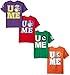 WWE Boys' Big John Cena 4-Pack T-Shirt, Kelly Green/Purple/Red/Orange, S-8