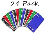 Memo Book, College Ruled, 5" x 3", Wirebound, 60 Sheets, Assorted colors, 24 Pack by Mead
