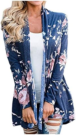 AuntTaylor Womens Floral Print Kimono Long Sleeve Soft Lightweight Cardigans