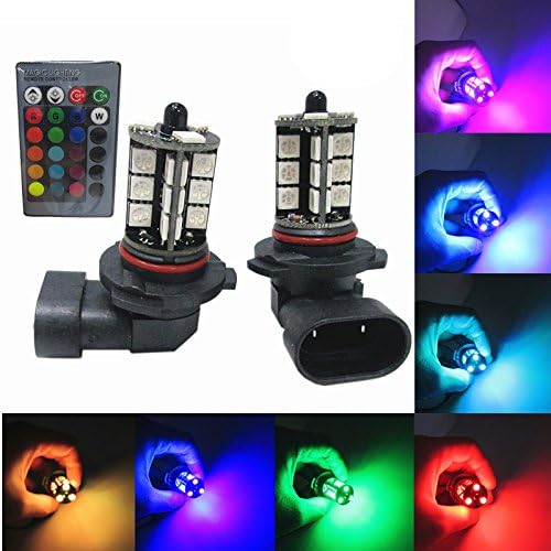 2PCS x NEW RGB Wireless Control 9005 9006 H7 H8 H11 H4 27SMD LED Bulbs Replacement fog lights reversing lights with remote (H11)