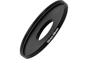 25mm to 58mm Step Up Ring, Screw-in Adapter Ring for 25mm Lens Install 58mm Filter or Camera Accessories