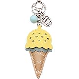 MUAMAX Ice Cream Keychain Leather Key Ring Car Key
