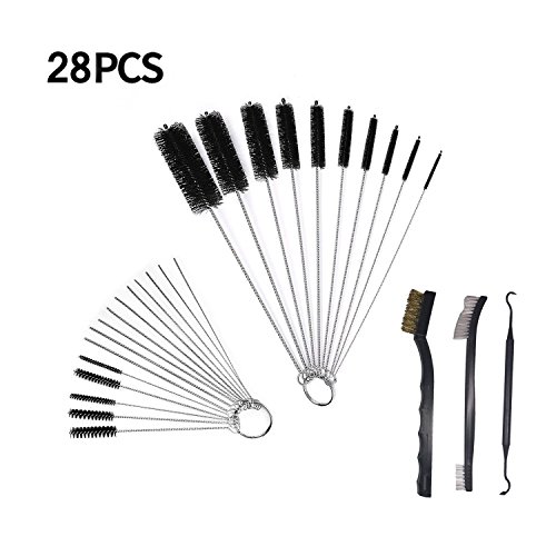 Muhuyi 28Pcs Carbureto Cleaner Cleaning Brushes and Cleaning Needles, Tube Brush and Wire Detail Brush - Thumbnail 6