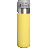 STANLEY Quick Flip GO Bottle, 24 oz, Daffodil | Push Button Lid | Packable for Travel and Sports | Leakproof Water Bottle | Insulated Stainless Steel | BPA-Free