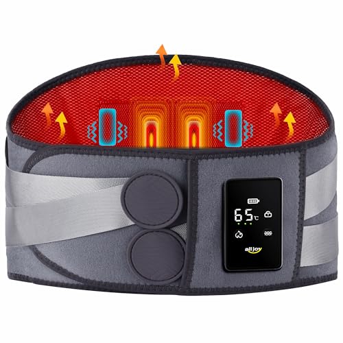 ALLJOY 67" Cordless Heating Pad for Back, FSA Eligible Items Only List, Father-s Day Gift-s for Dad Women Men, Portable Lower Back Massager with 3 Heat 5 Vibration, Wireless Heating Pad for Cramps