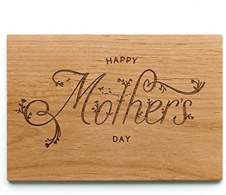 Mother's Day Blossoms Laser Cut Wood Mother's Day Card (Handlettered / Greeting Card)