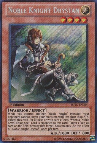 Yu-Gi-Oh! - Noble Knight Drystan (JOTL-EN084) - Judgment of the Light - 1st Edition - Secret Rare