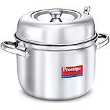 PRESTIGE Stainless Steel Classic 4 Plate Idli Cooker, Medium, Silver