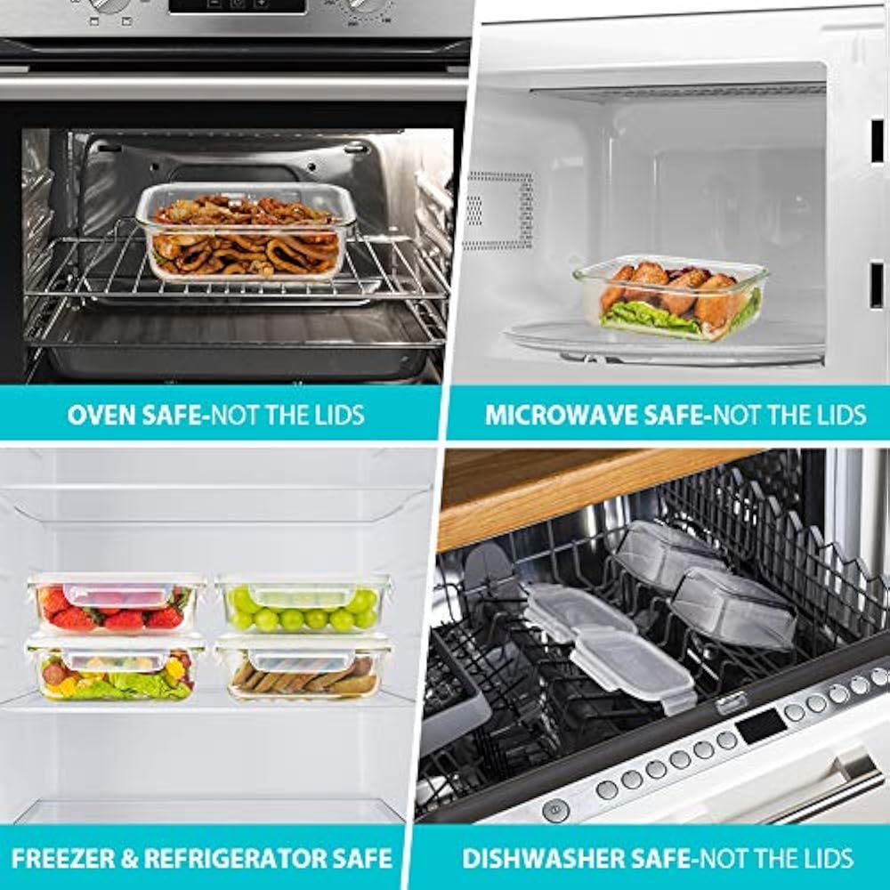 Food Storage & Organization Sets Bayco Glass Meal Prep Containers, 6