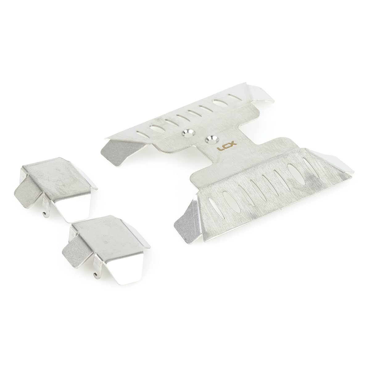 LCX Racing 1/10th RC Crawler Car Stainless Steel Chassis Guard Set, Skid Plate Guard & Axle Guard, Protector Skid Plate Axle Guard Set for Axial Capra UTB10, Upgrades Parts Accessories