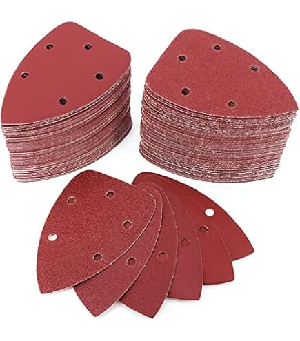 HARFINGTON 60pcs Triangular Hook & Loop Sandpapers 40 Grits 3-1/8 - View #4
