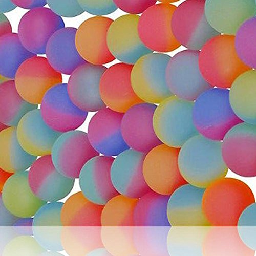 Custom & Unique {27mm} 36 Bulk Pack, Mid-Size Super High Bouncy Balls, Made of Grade A+ Rebound Rubber w/ Recess Vibrant Pattern Bright Pastel Rainbow Easter Icy Two-Tone Frosted Style (Multicolor)