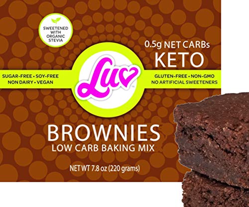 Keto Chocolate Brownie Baking Mix - Low Carb Sugar Free Stevia Sweetened - Gluten Dairy Free Non GMO Paleo Keto Friendly Fudge Brownie Bake Mix Dessert Cake Snack