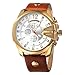 CURREN Original Men's Sports Waterproof Calendar Leather Strap Wrist Watch Good Quality 8176 Gold Brown
