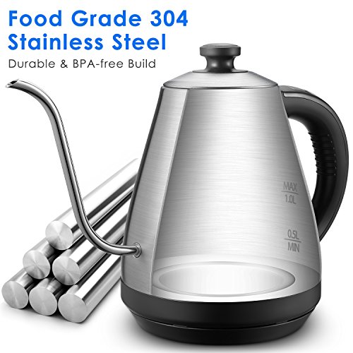 5 Electric+Temperature+Gooseneck+Pour+Over+Stainless