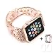 Apple Watch Band,Ezzdo Decorated Handmade Jewelry Faux Pearl Luxury Bracelet Elastic Stretch Replacement Strap + Rose Gold Frame for female Girl iWatch 38mm 42mm Series 1 2