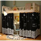 XGOPTS Bottom Bunk Bed Curtains Privacy Curtains Privacy Cloth Panels | Breathable Dustproof Dorm Home Bunk Bed Loft Bed Tent Canopy Spread Blackout Shading Drapes with Rope and Buckles