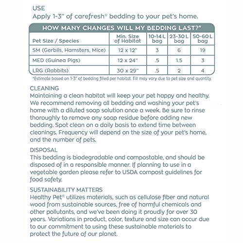 carefresh® White Nesting Small pet Bedding, 50L (Pack May Vary), Model Number: L0382