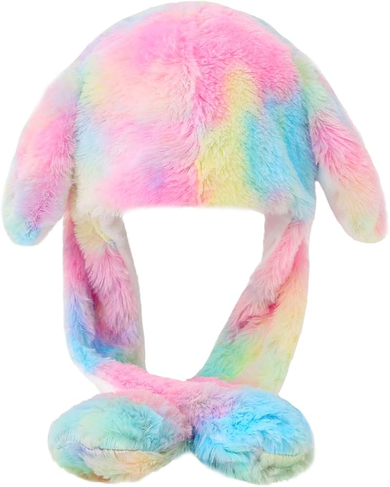dressfan Women Girls Funny Plush Animal Ear Hat Toy Birthday Gift With Moving Ears Pressing the Animal Cap Will Make the Ears Move Girls Boys Kids Women Cosplay - Image 3