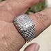 ZHQUN 18K Gold Cluster ICED Out Lab Simulated Diamond Band MICROPAVE Mens Pinky Ring (10)