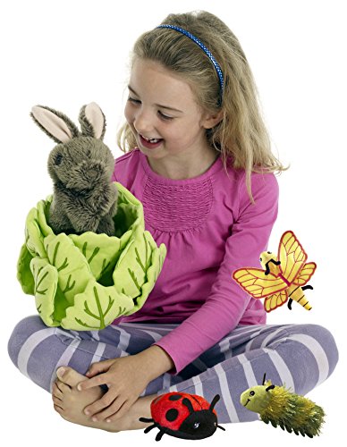 The Puppet Company Hide-Away Puppets Rabbit in a Lettuce (with 3 Mini Beasts)
