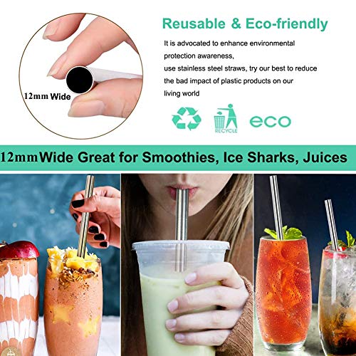 1pc Edelstahl Strohhalme Smoothies Wiederverwendbare Metall Trinkhalme 0,5 Zoll Breite 9,5 Zoll Lang Straw Für Saft… – Bild 7