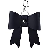 yaozeio Leather Bow Keychain Accessories for Women Girls Bag Purse Charm Pink Black Bow Charm Leather Bow Keyring for Bag