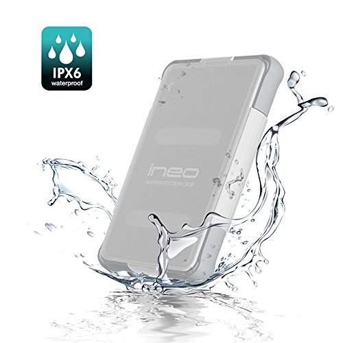ineo Tool-less 2.5" USB3.0 Rugged Waterproof & Shockproof IP66 External Hard Drive Enclosure for 2.5 inch 9.5mm & 7mm SATA HDD SSD (MIL-STD 810 Certified) [T2571] - Thumbnail 3