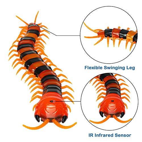 SUPOW Remote Control Simulation Giant IR Scolopendra, Centipede Tricky Prank Scary Robotic Insect Toy, Funny Novelty Terrifying Halloween&Christmas Gift for Kids