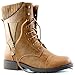 DailyShoes Womens Military Up Buckle Combat Boots Zipper Sweater Ankle High Exclusive Credit Card Pocket