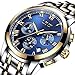 LIGE Men's Quartz Stainless Steel Watch, Color:Blue (Model: DS13)