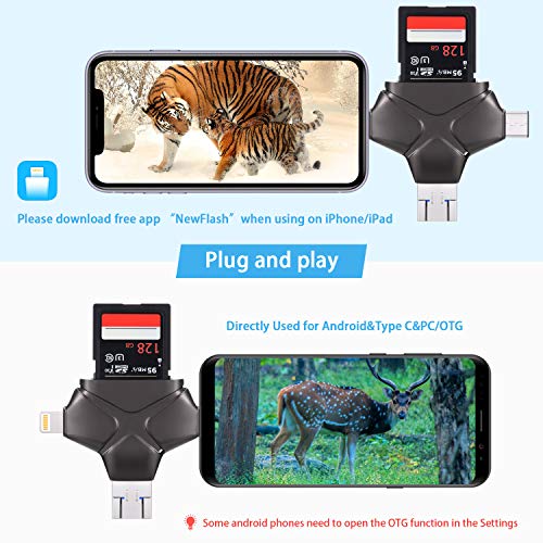 Trail Camera Viewer SD Card Reader Compatible with iPhone, iPad, Android, Memory Card Adapter