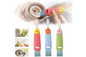 BUSYLIVE 3 in 1 Cup Lid Cleaning Brush,2024 New 3 in 1 Multifunctional Crevice Cleaning Brush Set Portable Cup Lid Cleaner with Brush,Cleaning Brush for Baby Bottle Gap Tight Spaces Cup (3 PCS B)