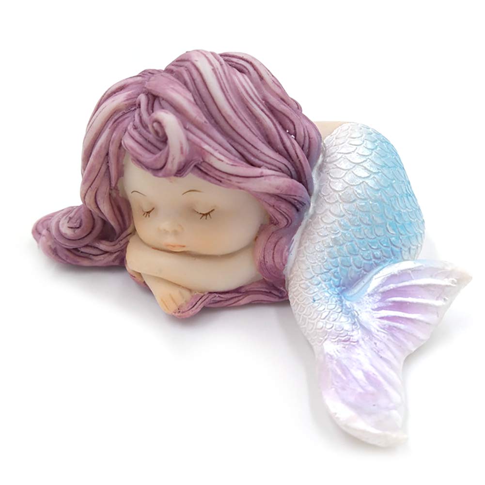 Mermaid Ornament Resin Sleeping Little Mermaid Statue for Miniature